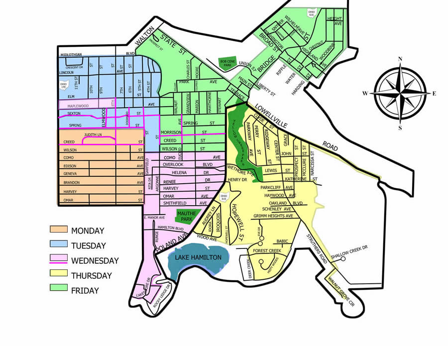 Trash Pickup Schedule and Map